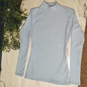 UNDER ARMOUR coldgear mock turtleneck blue workout - S